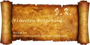 Vidovics Krisztina névjegykártya