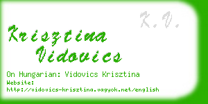 krisztina vidovics business card